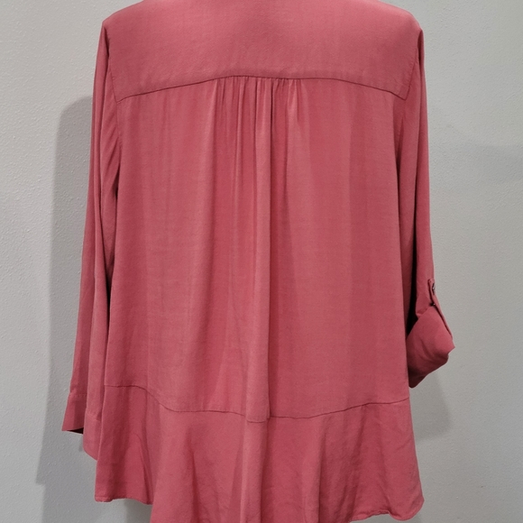 Soft Surroundings Santa Barbara Button Down Tunic Top Coral 1XLarg Cotton Modal - Picture 5 of 10